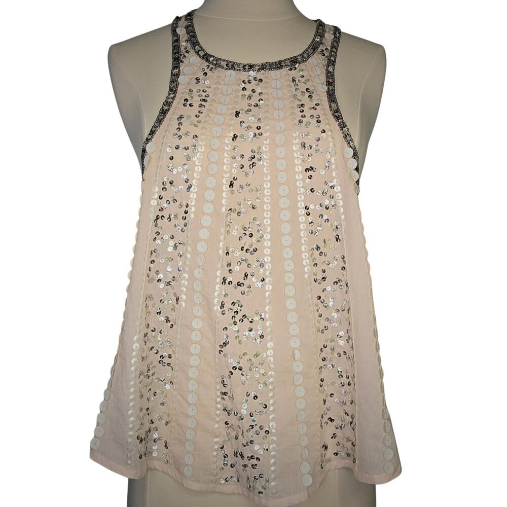 Forever 21 Embellished Sequin Tank Top M – Glam Boho Festival Sparkle